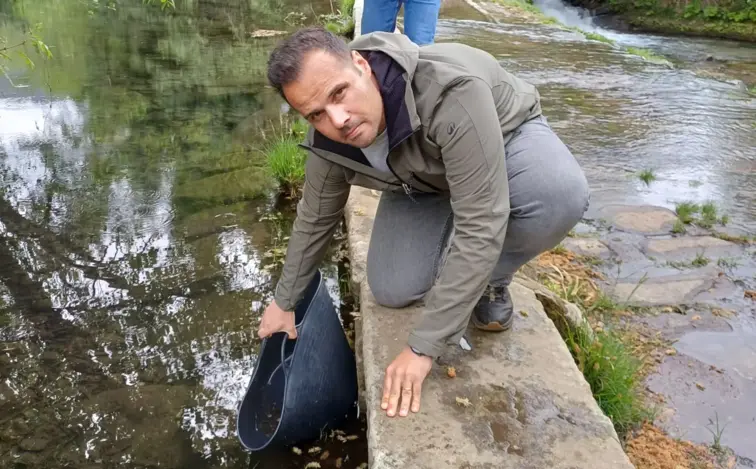 Cerca de 25 mil pequenas trutas foram libertadas no rio Âncora